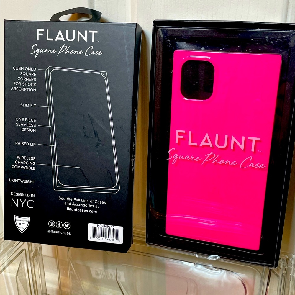 FLAUNT Neon Pink Square iPhone 11 phone case